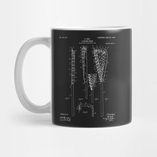 Lacrosse Stick Patent - Lacrosse Player Art - Black Chalkboard Mug